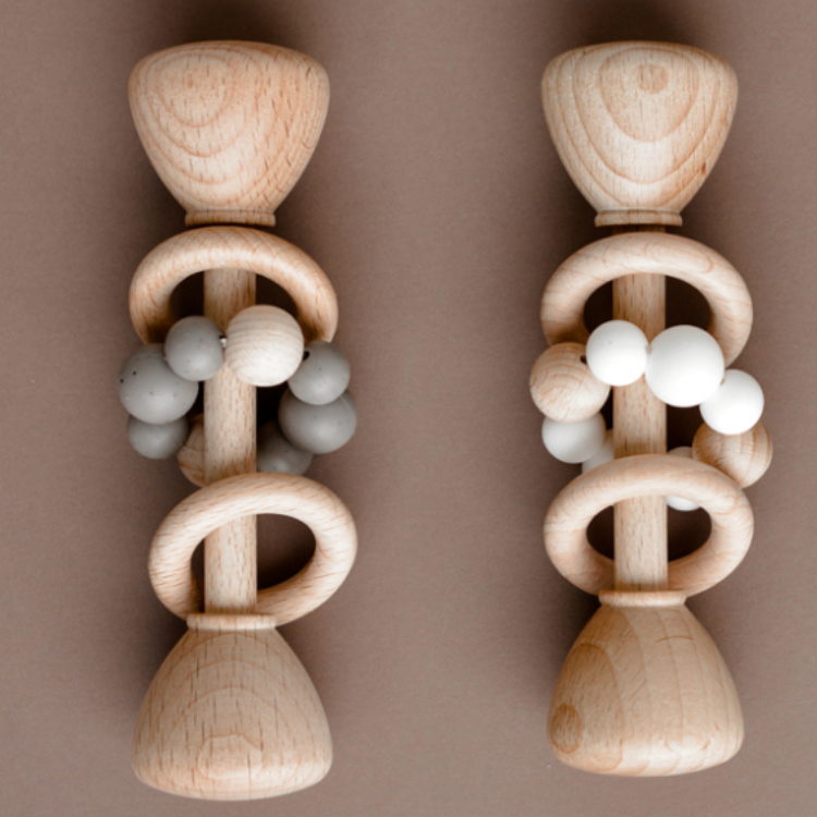 Hochet Montessori Chenille - Hochet en bois montessori articulé